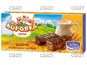 торт ваф Коровка вкус топл.молока со светлой и темной крошкой ассорти из тортиков 180г/6шт СПЕЦЦЕНА