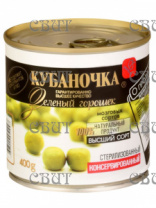 Горошек зеленый из мозговых сортов Гост Кубаночка ж/б с ключом 400г(425мл)/12шт