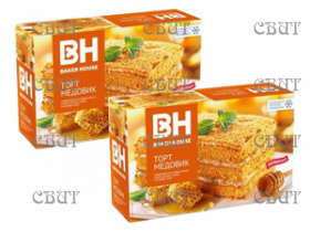 Торт бисквитный Baker Hause Медовик  350г/8шт   