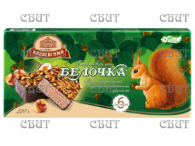 торт ваф Белочка Бабаевская с карамелизованными орехами 220г/6шт СПЕЦЦЕНА