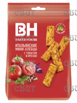 Мини-хлебцы Итальянские BAKER HOUSE с томатом и  орегано 110г*12шт