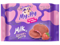 Му и ну Вафли сиропные с молоком и клубникой 120г*18шт Ф13