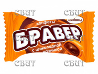 Бравер с шоколадной начинкой (карамель жевательная) 1кг/6шт