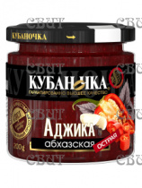 Аджика абхазская острая Красная Кубаночка 200г/12шт ст/б