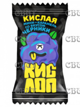 Мини-карамель леденцовая Кислоп с нач.со вкусом черники 1кг*3шт  475 СПЕЦЦЕНА