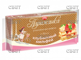 Вафли Парижанка со вкусом Клубничный Мильфей (для дет питания) 210г*13шт 10460  