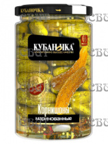 Огурцы360 маринованные Корнишоны Кубаночка (3-6см) Гост 360г(370 мл)/12шт ст/б