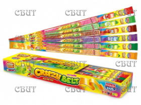 мармелад в кислой обсыпке CrazyGummy CrazyBelt (кислый ремешок 59см) ассорти 15г*72шт*6бл MAR 090