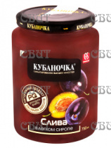 Слива в легком сиропе Кубаночка 750г/8шт ст/б