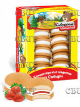 БисквиПай с начинкой со вкусом Клубники 400г миниТВ КМ234
