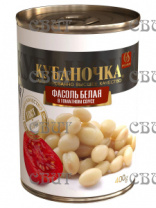 Фасоль белая в томатном соусе Гост Кубаночка 400г/12шт ж/б  