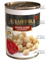 Фасоль белая в томатном соусе Гост Кубаночка 400г/12шт ж/б  