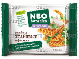 ваф.хлебцы Neo botanica NO SUGAR ADDED злаковые с творожным сыром и прованс.травами 75г/18шт СПЕЦЦЕН