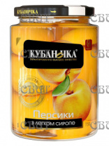 Персики в легком сиропе Кубаночка 750г/8шт ст/б 